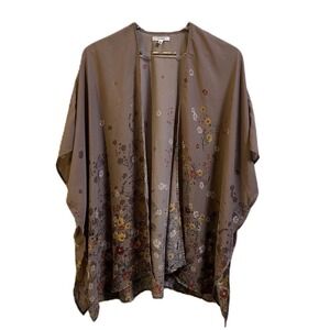 Maurices Flowy Coverup Brown with Floral One Size